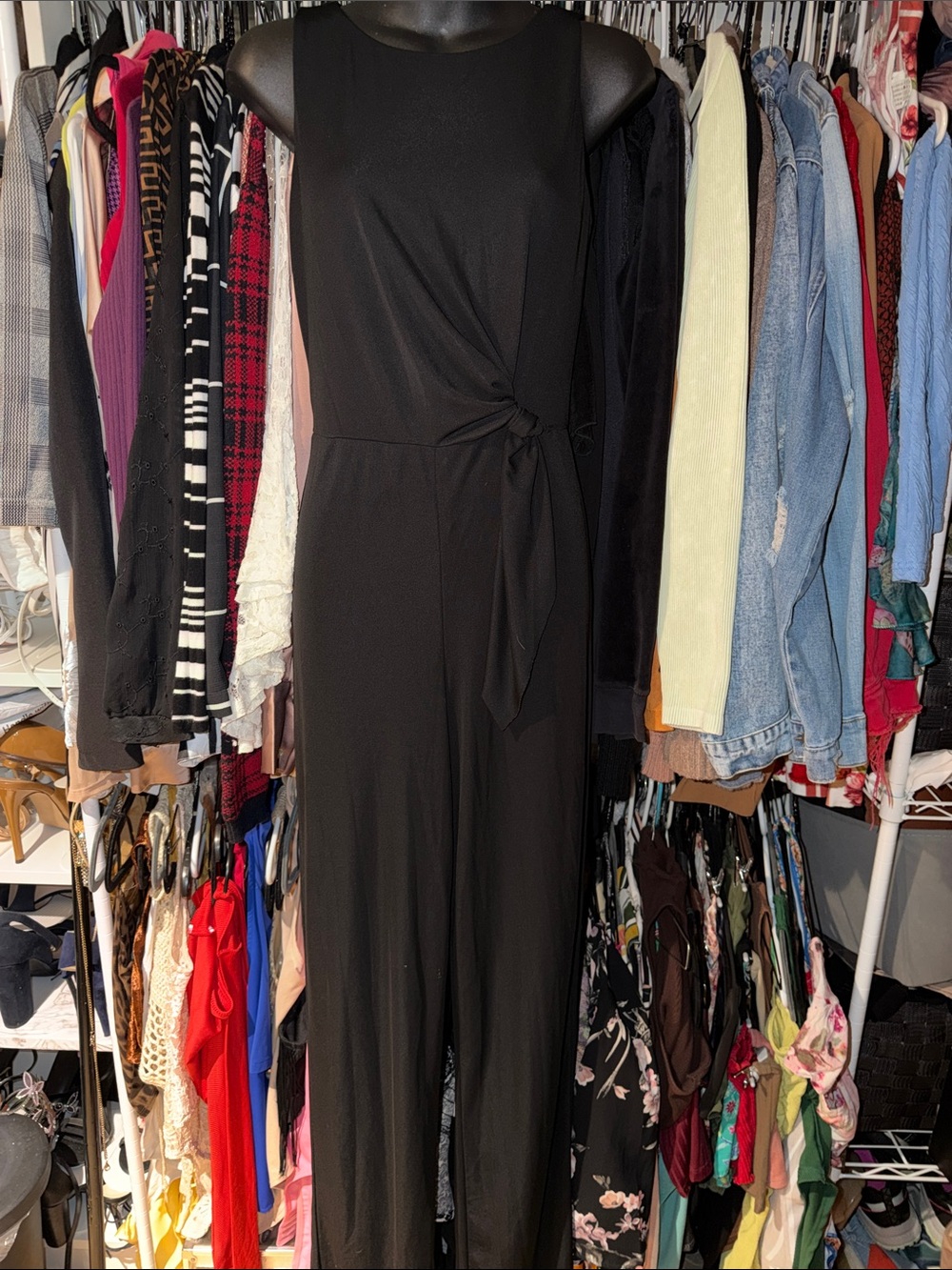 Bailey 44 Black Sleeveless Tie-Waist Jumpsuit